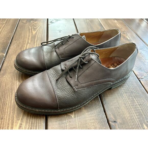 Mephisto Dress Shoes Mens 11 Oxford Brown Leather Lace Up Cap Toe Comfort Casual - Picture 1 of 4